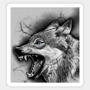 RAGING MAD WOLF Sticker